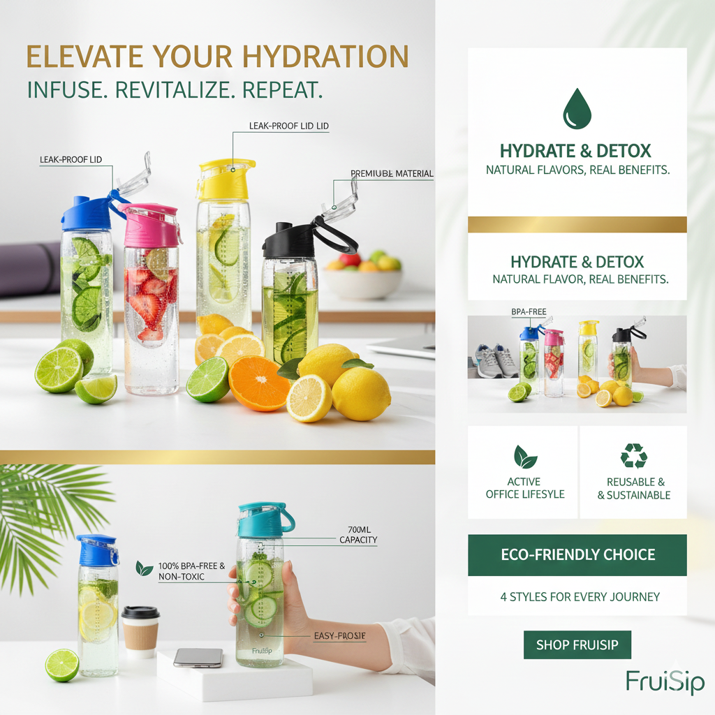 FruiSip⢠700ml ā The Gourmet Fruit Infuser Bottle